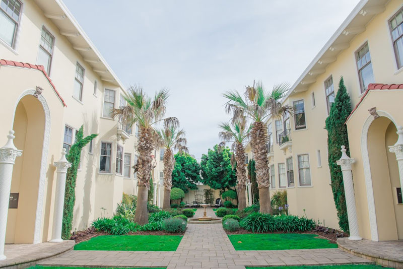 San Francisco apartment building courtyard ready for seasonal renovations